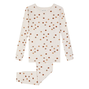 Petit Lem - Organic Cotton Pumpkin Embossed Pajamas | Gray