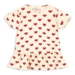 Konges Sløjd - Organic Cotton Basic Ruffled Hearts T-Shirt | Beige