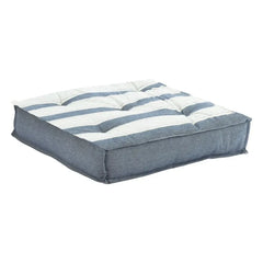Madame Stoltz - Striped cotton floor cushion | Blue