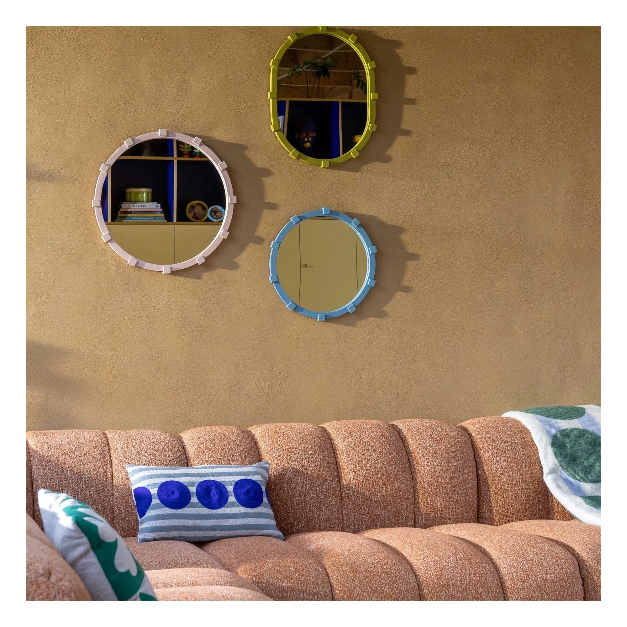 &Klevering - Chunk oval ayna | Yeşil