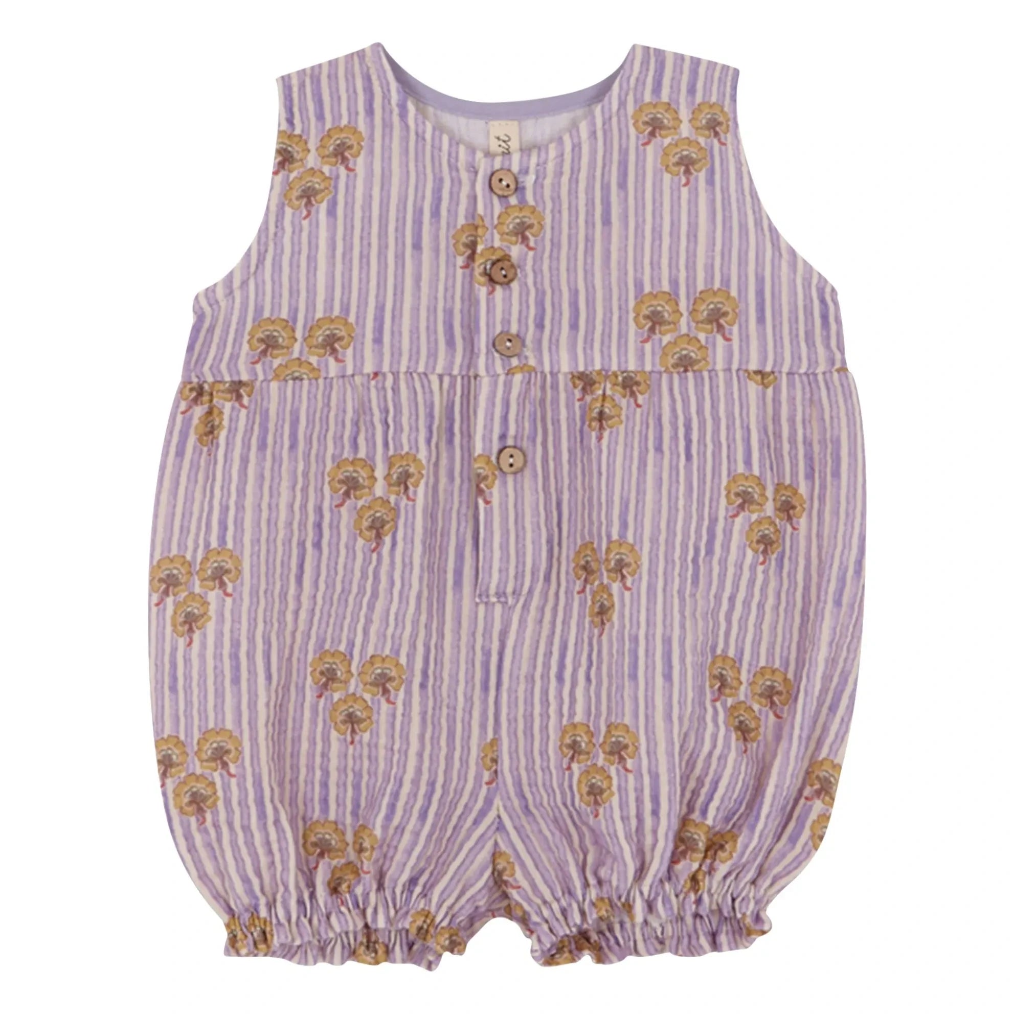 birinit - Striped Organic Cotton Cinca jumpsuit | Mauve