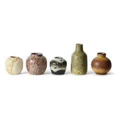 HKliving - Set of 5 Ceramic Vases | Multicolored
