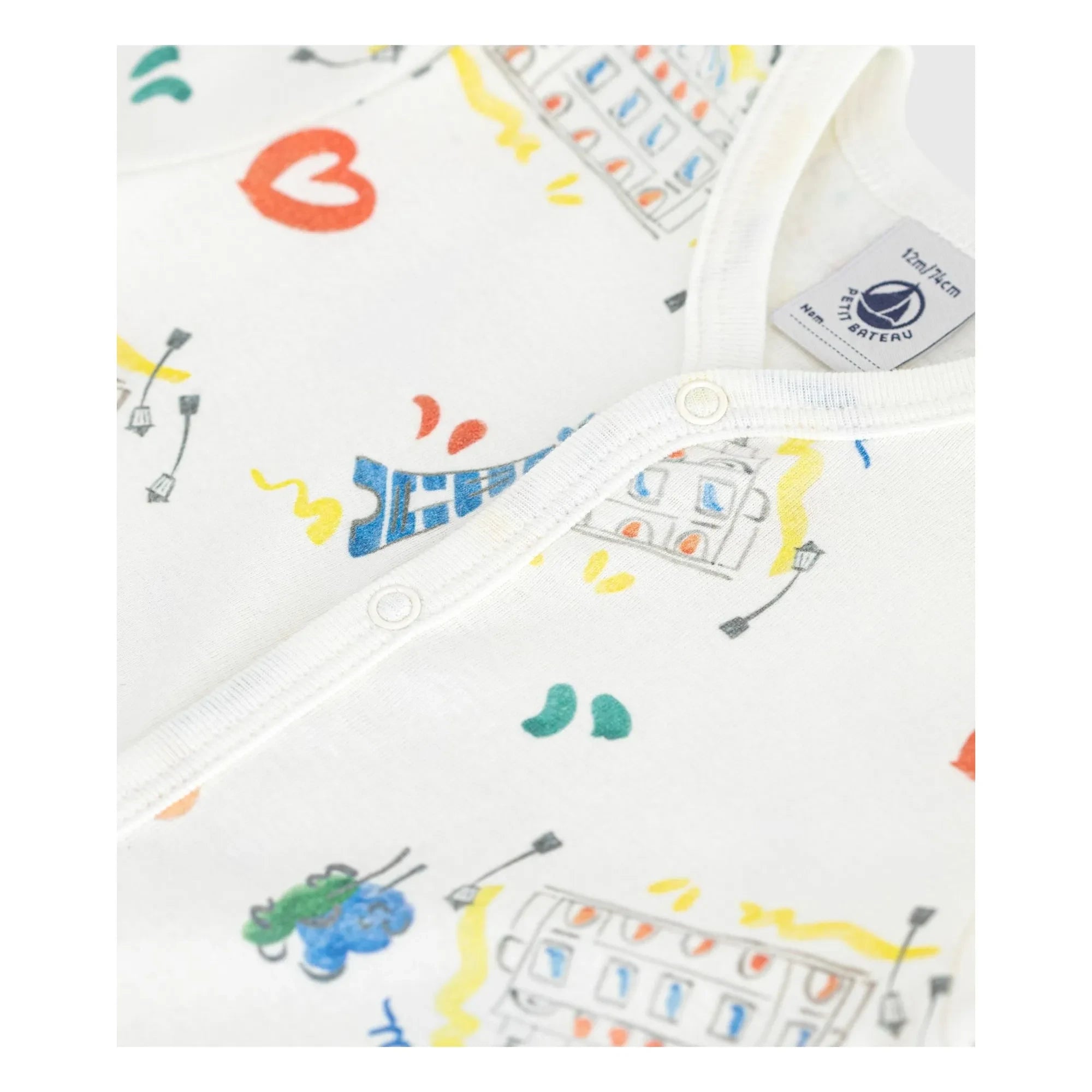 Petit Bateau - Opera Pyjama Combi Short | Beyaz