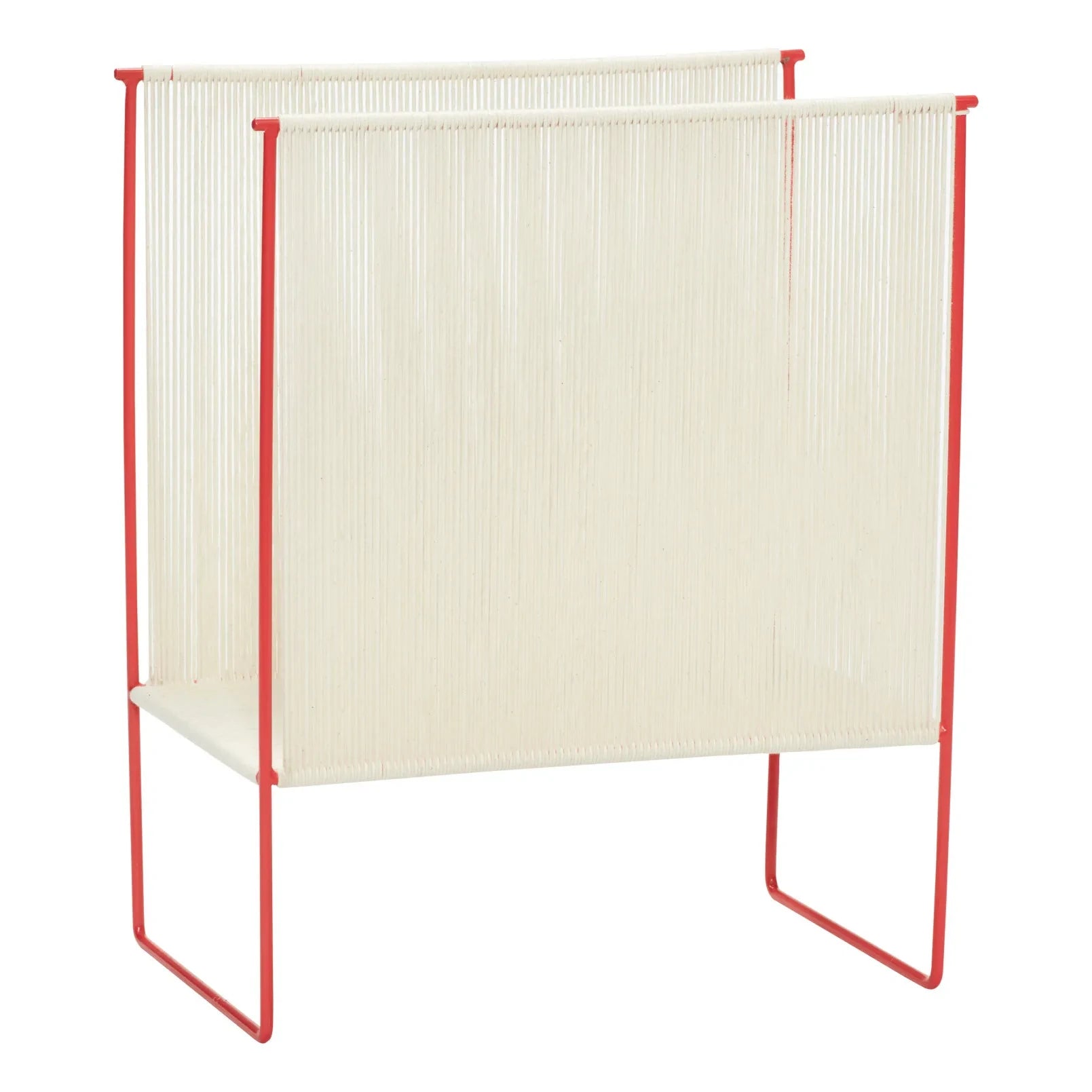 Hübsch - Rope and Metal Magazine Rack | Red