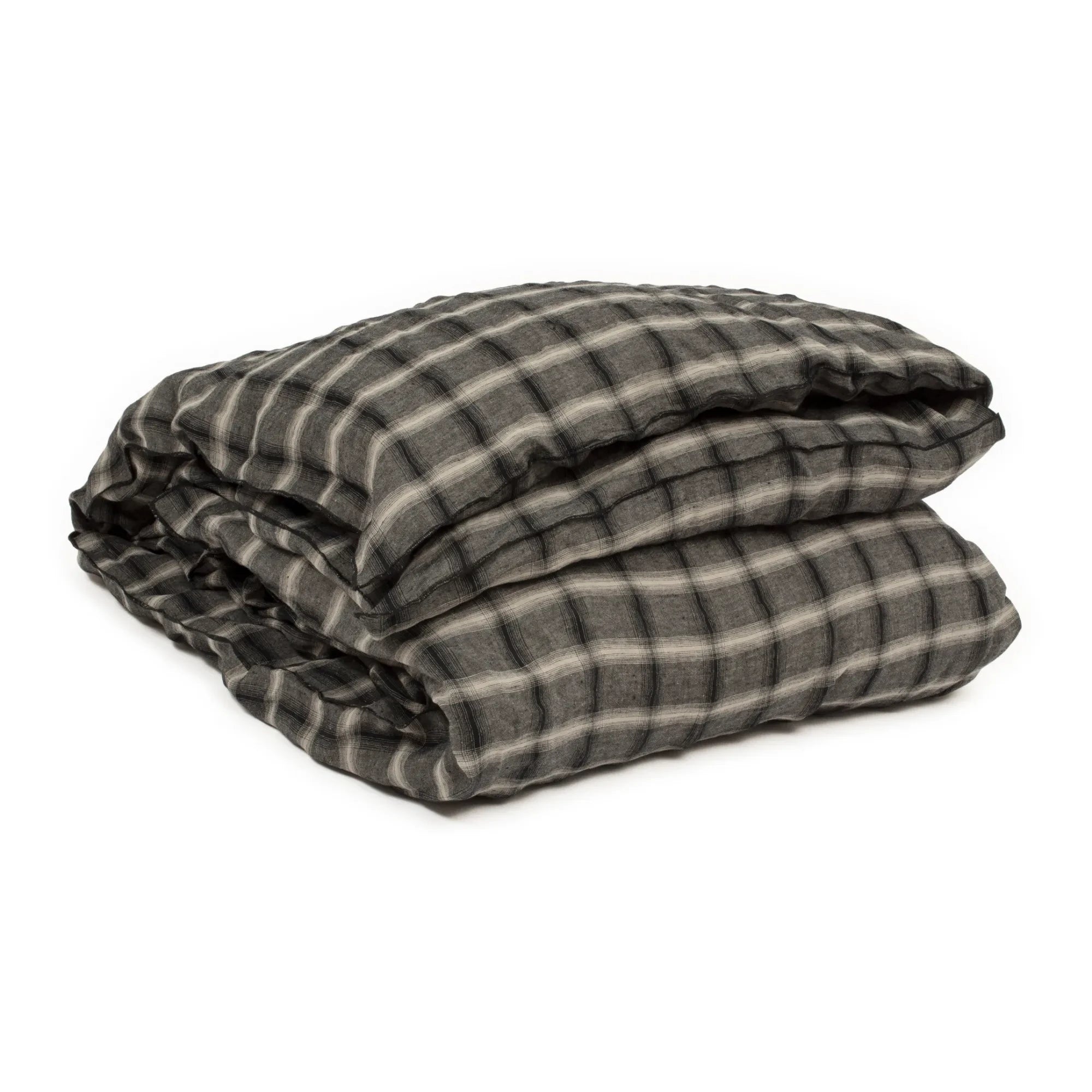 Le Monde Sauvage - Highland Washed Linen Duvet Cover | Dark Gray