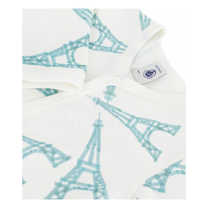 Petit Bateau - Dors Bien Eiffel Kulesi pijamaları | Beyaz