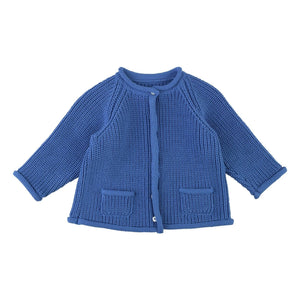 THE LiTTLE POETS - Camilo organic cotton cardigan | Royal blue