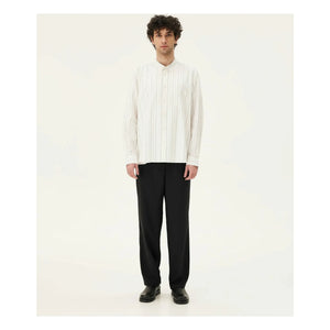 Noyoco - Curtis Striped Shirt Made from Recycled Cotton | White