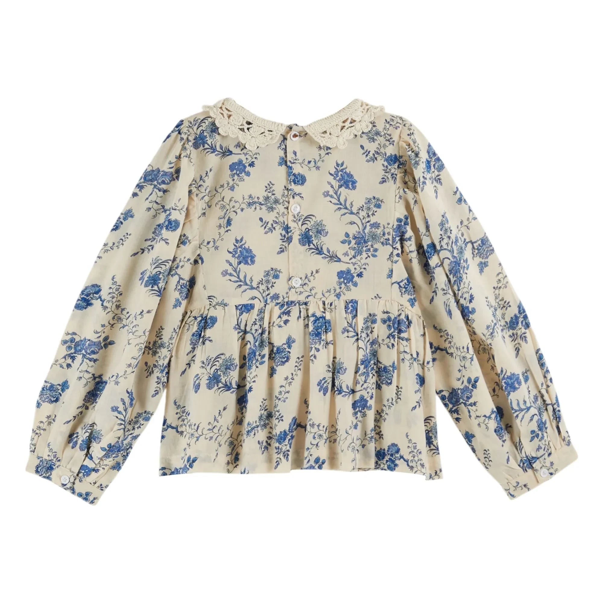 Emile et Ida - Fleurie Crochet Collar Blouse | Ecru