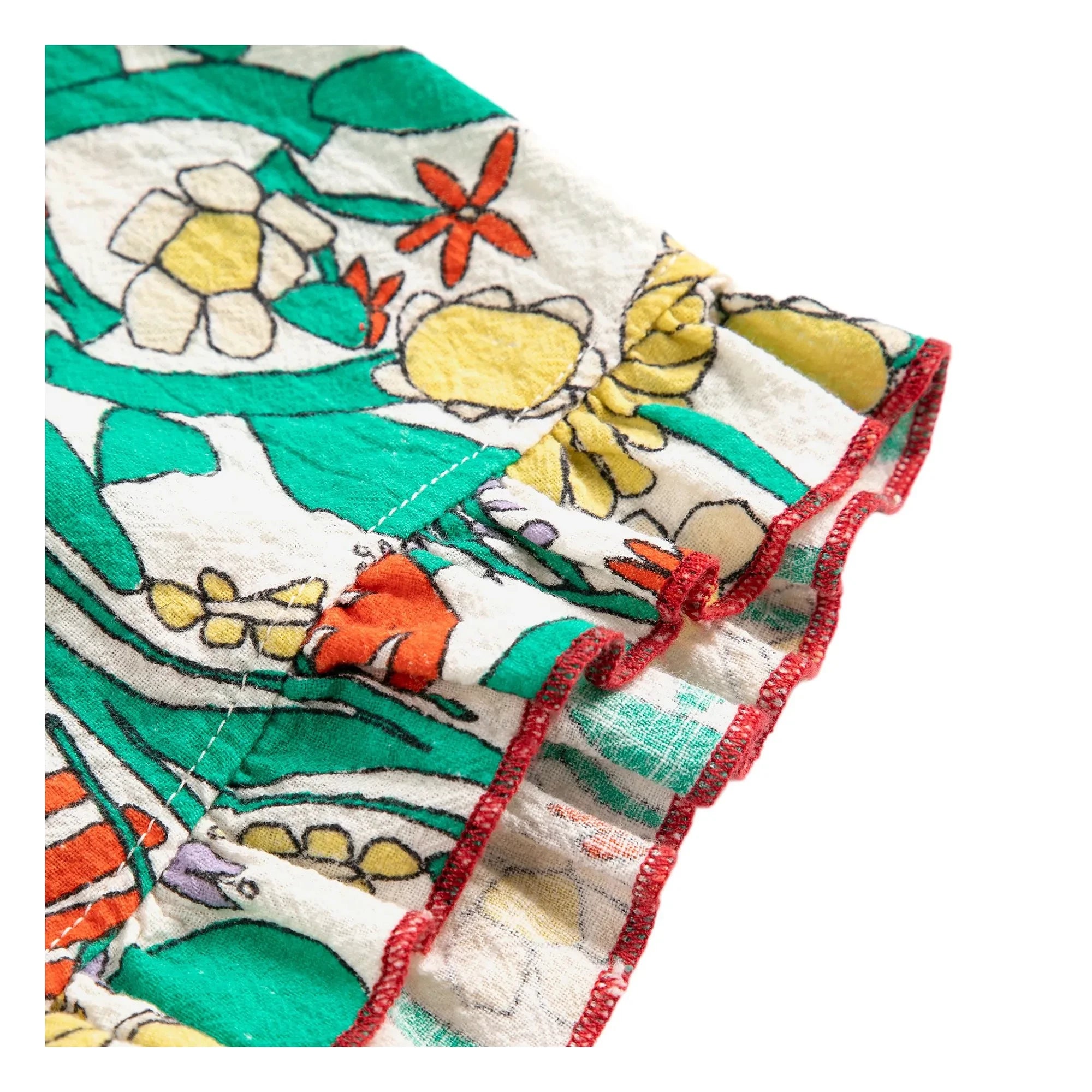 Bobo Choses - Organic Cotton Floral Pattern Ruffled Baby Shorts | Ecru