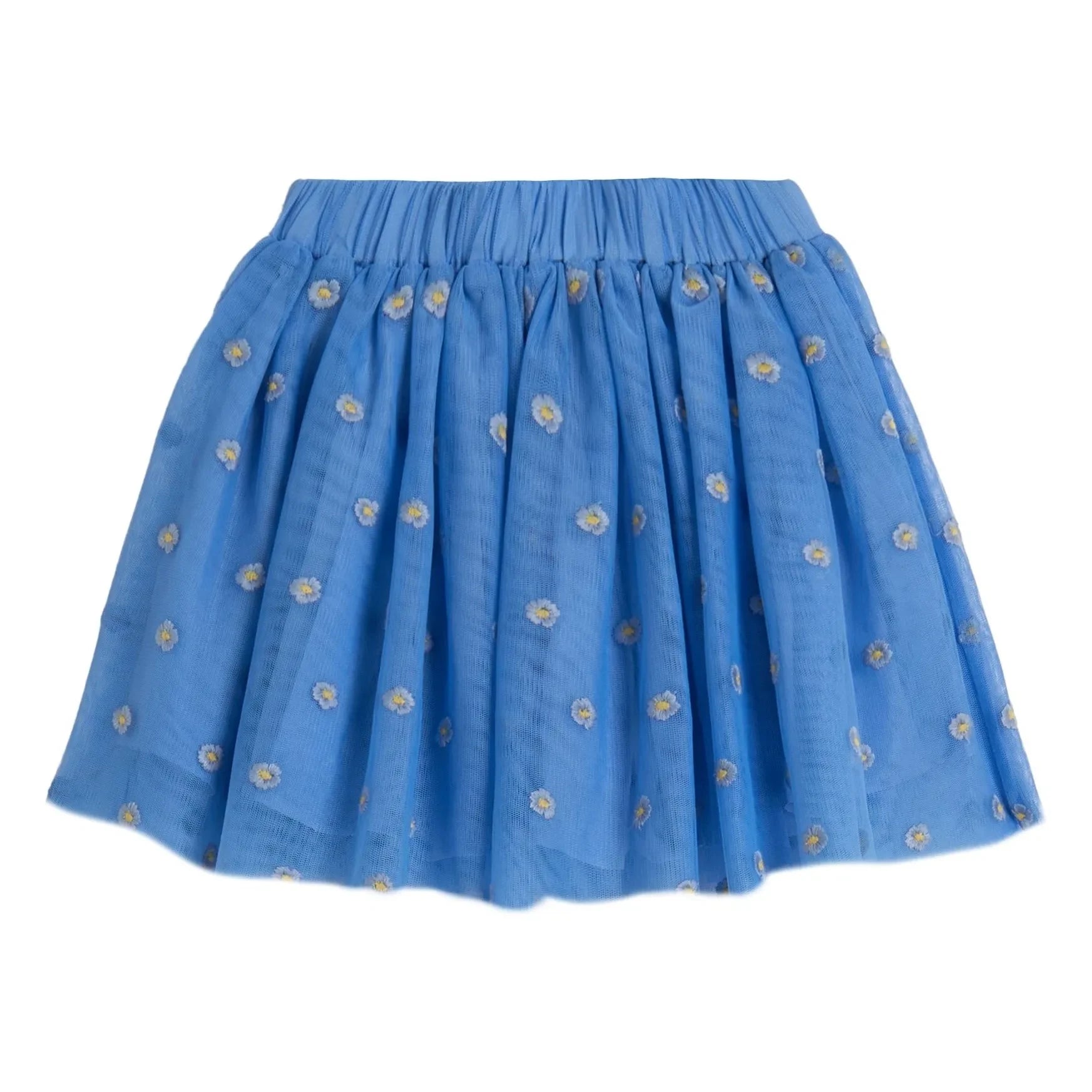 Stella McCartney Kids - Floral Tulle Organic Cotton Skirt | Blue