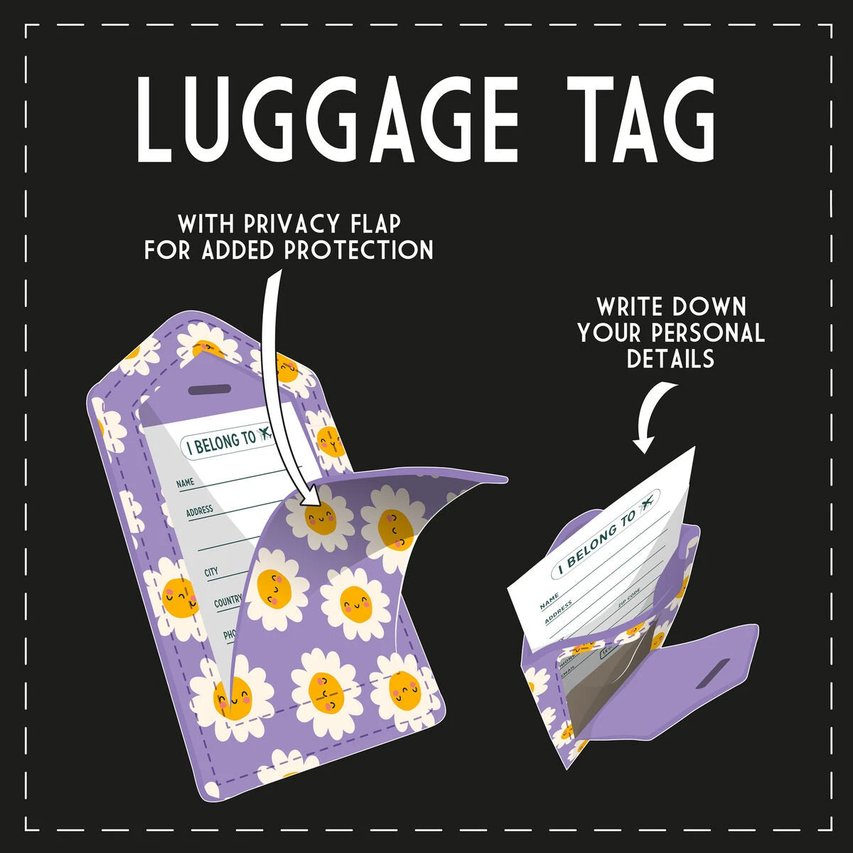 Legami - Daisy Luggage Tag