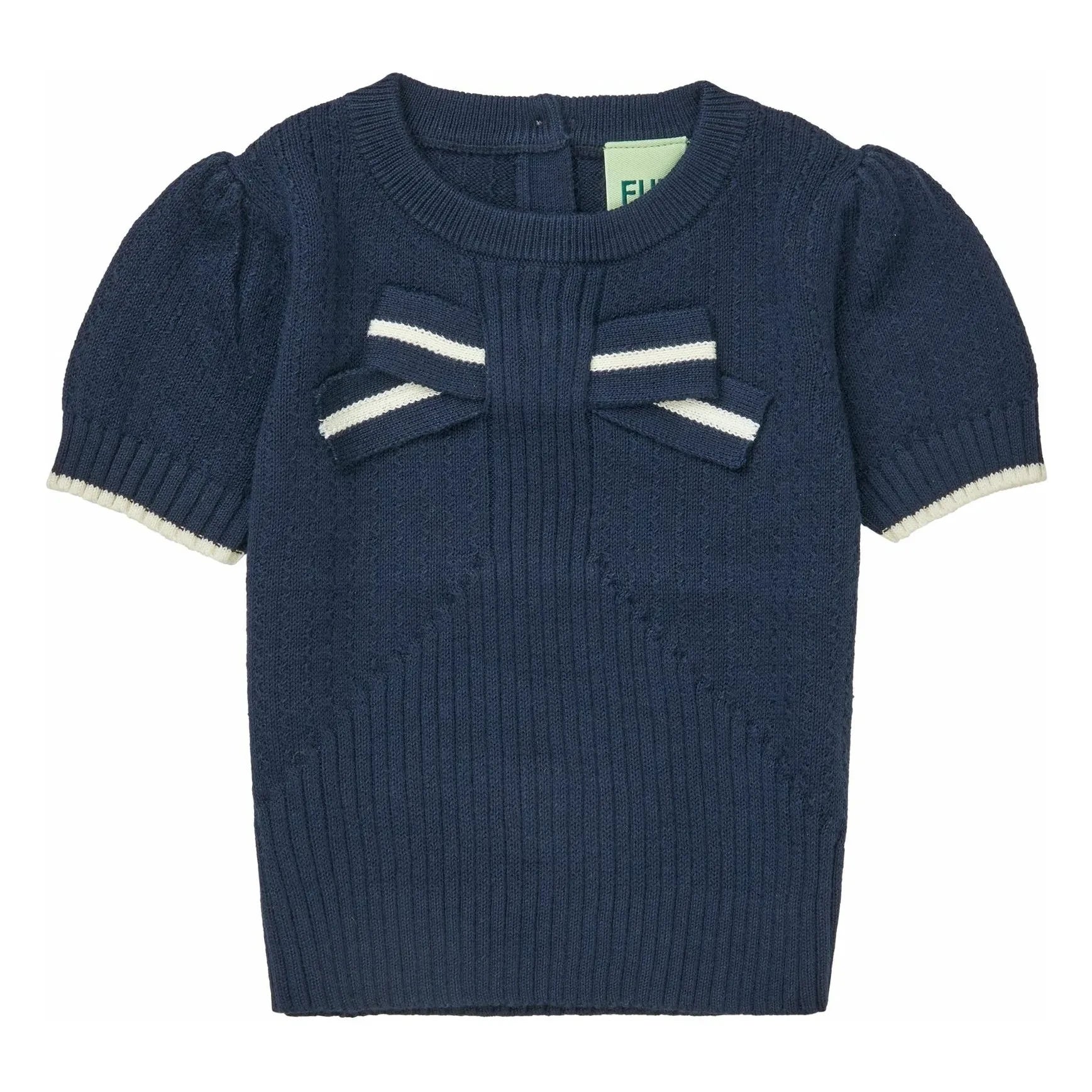 FUB - Organic Cotton Knotted Detail Thin Knit Baby T-Shirt | Navy