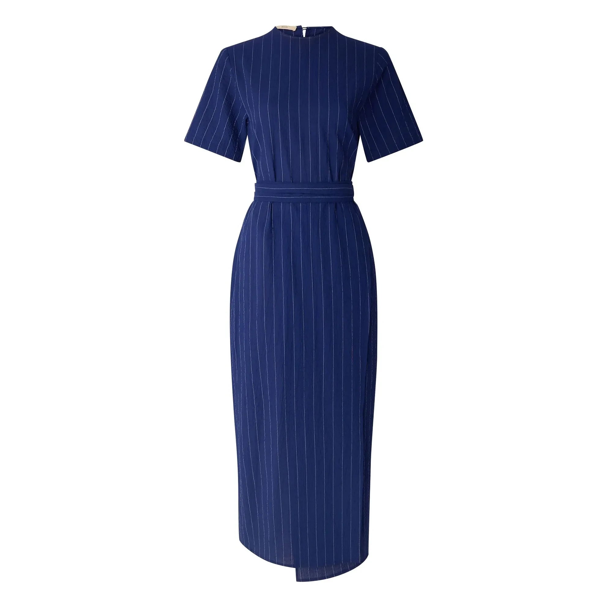 Sessùn - Lazula Cotton Striped Dress | Navy Blue