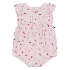 Petit Bateau - Organic cotton muslin floral jumpsuit | Pink