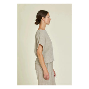 Black Crane - Basic Linen Top | Light Gray
