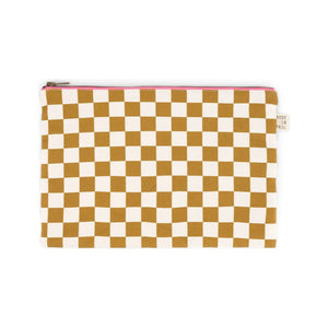 Rose in April - Lili Checked Clutch Bag | Caramel