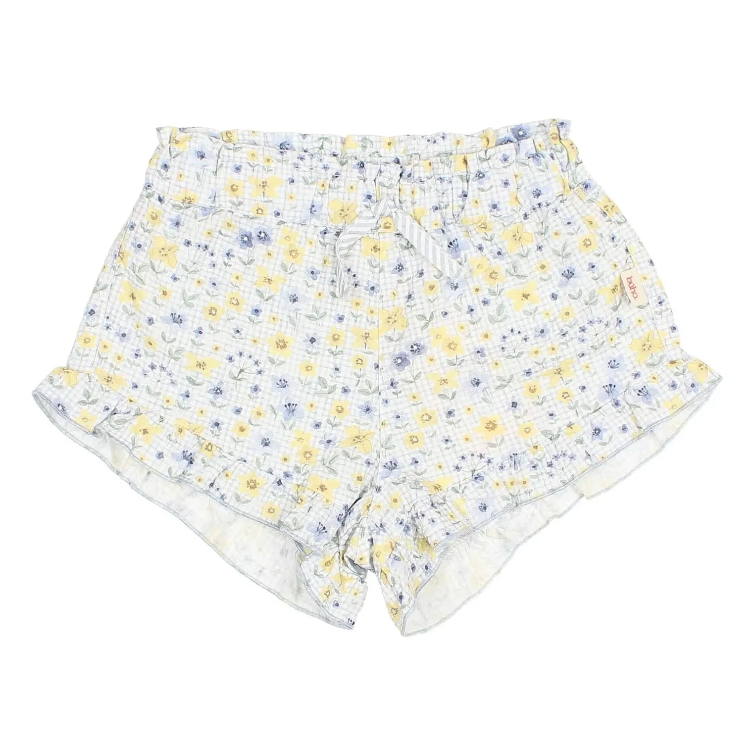 Búho - Seersucker floral print shorts | Light blue