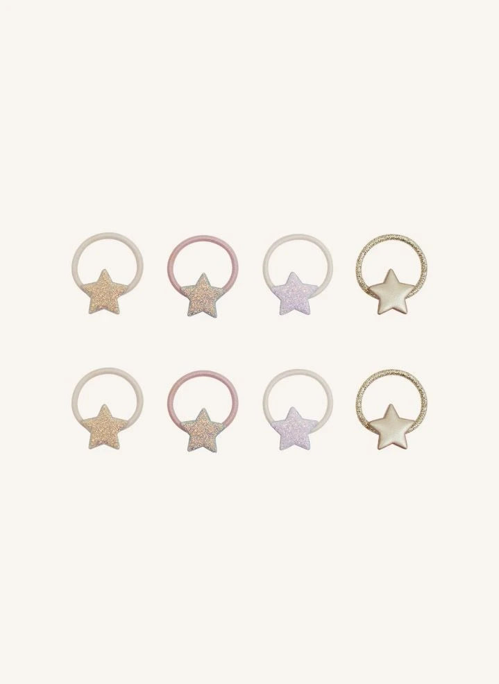 Mimi & Lula - Set of 8 Mini Chouchous Stellina Pailletés | Pembe