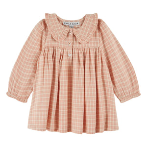 Emile et Ida - Light Pink Checked School Dress