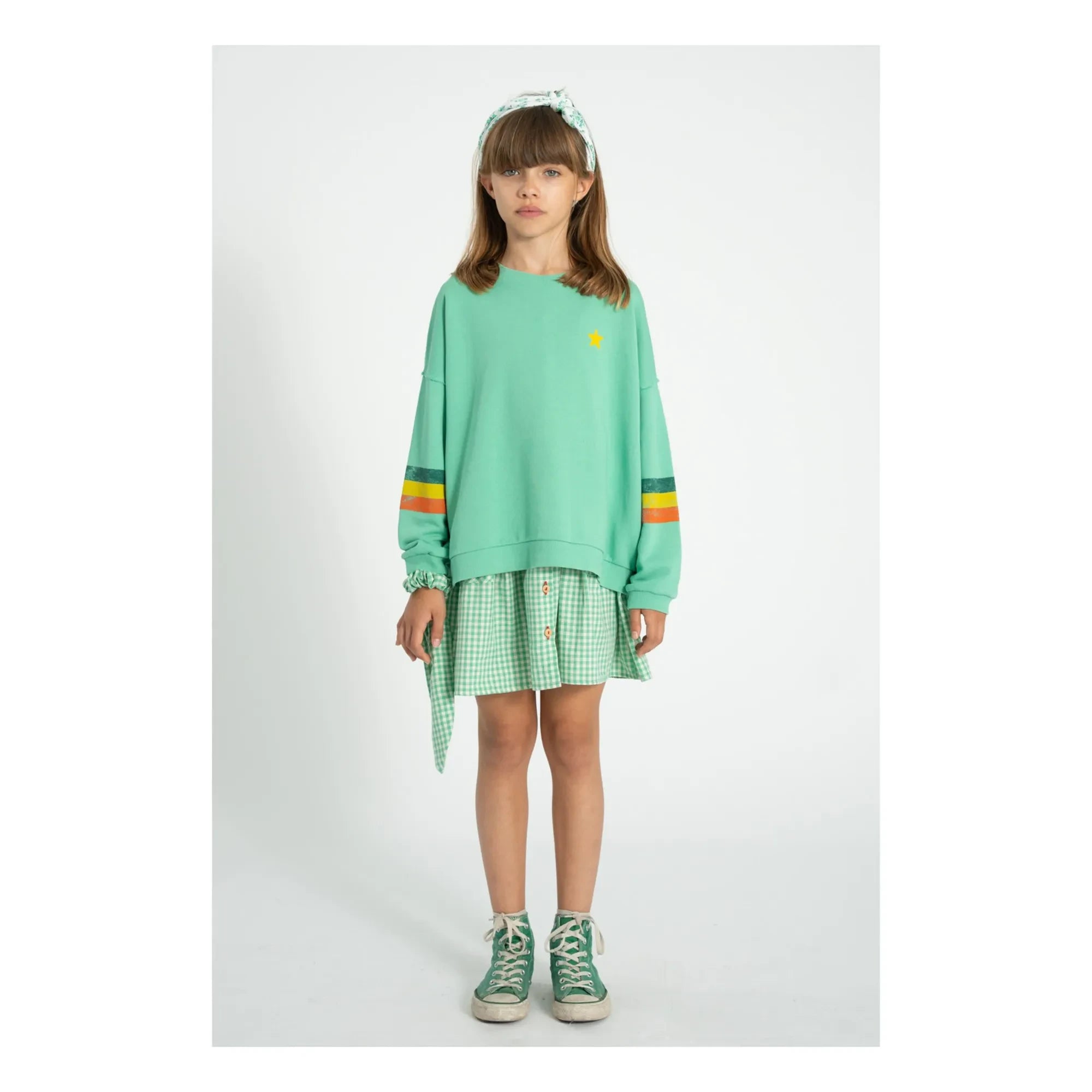 Piupiuchick - Striped Organic Cotton Sweatshirt | Green