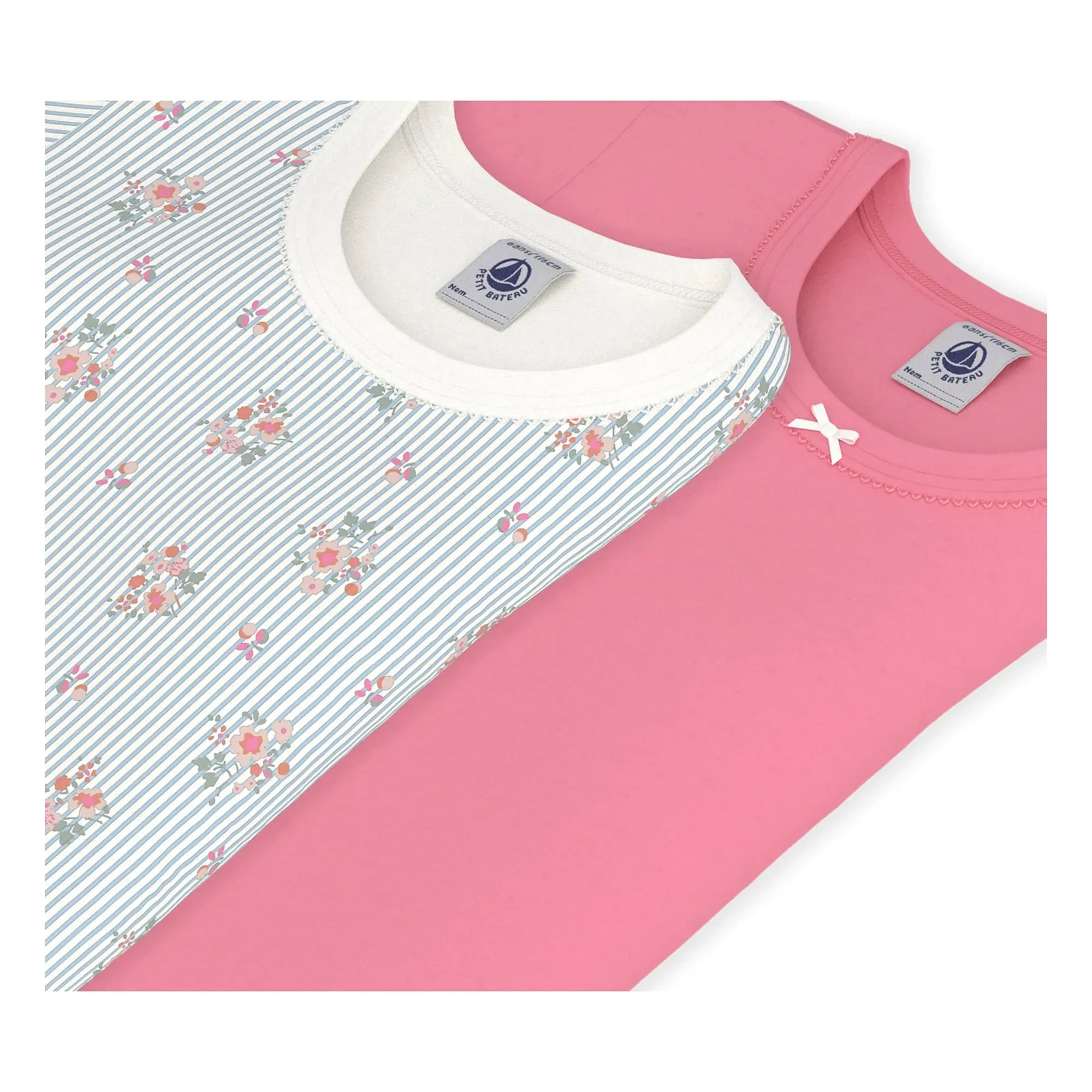Petit Bateau - Batch 2 Floral Pattern T-Shirts | Pink