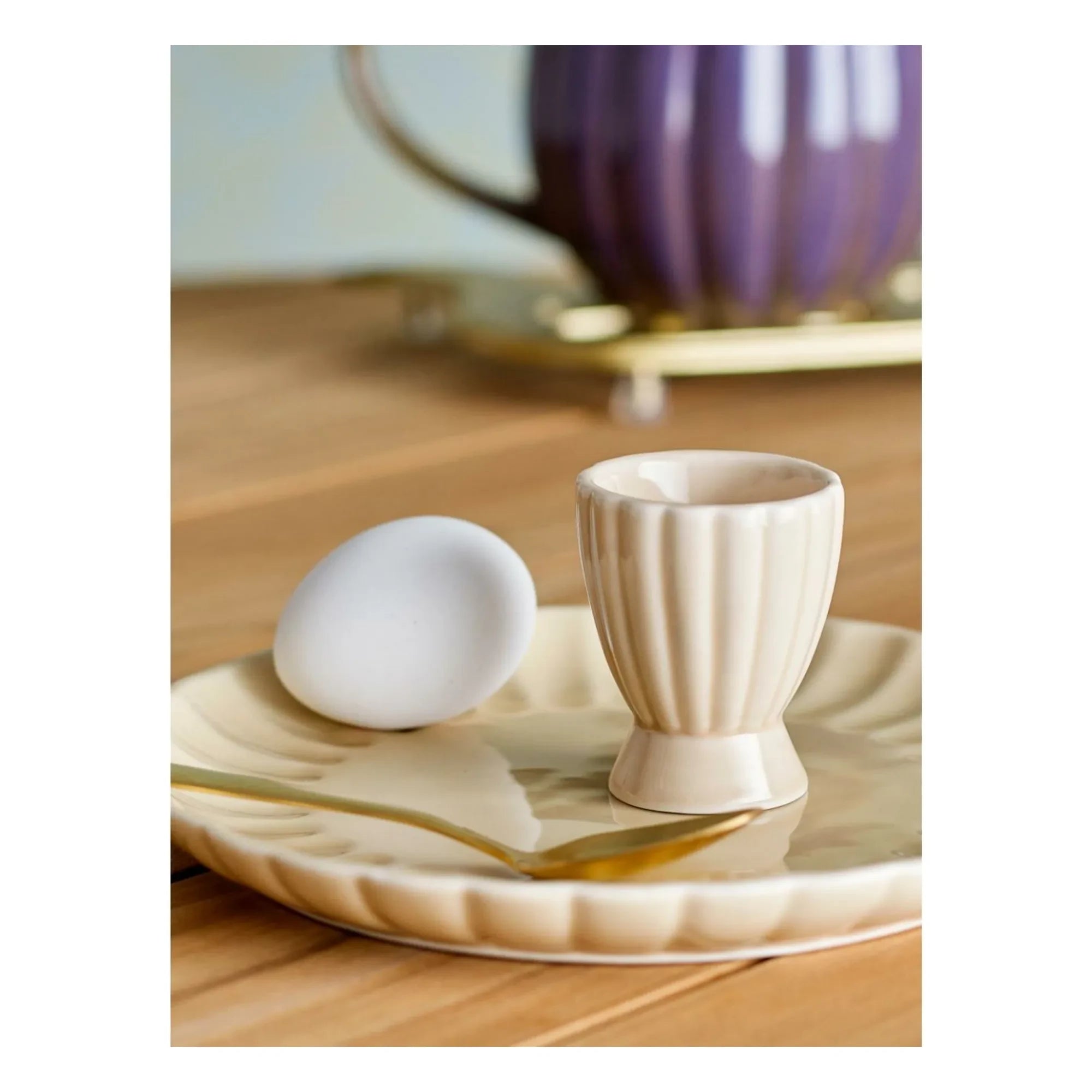 Bloomingville - Latina stoneware ceramic egg cup | Ivory