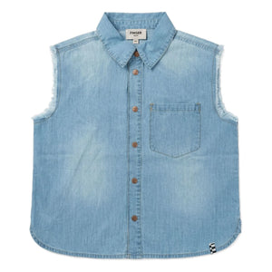 Finger in the Nose - Ella Sleeveless Denim Shirt | Gray
