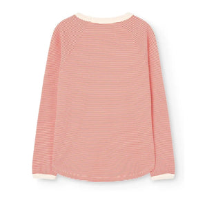The Animals Observatory - Anteater Striped Organic Cotton T-Shirt | Red