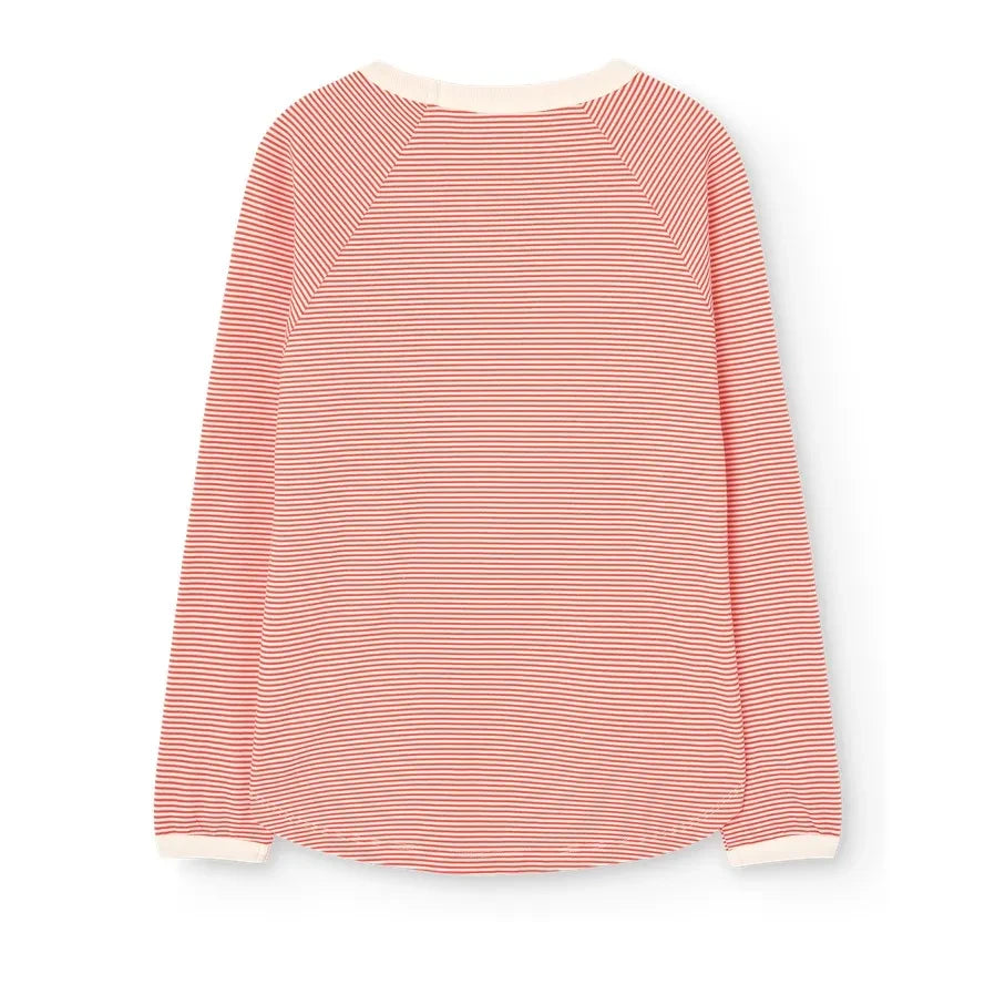 The Animals Observatory - Anteater Striped Organic Cotton T-Shirt | Red