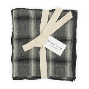 Le Monde Sauvage - Highlands Washed Linen Napkins - Set of 4 | Dark Gray