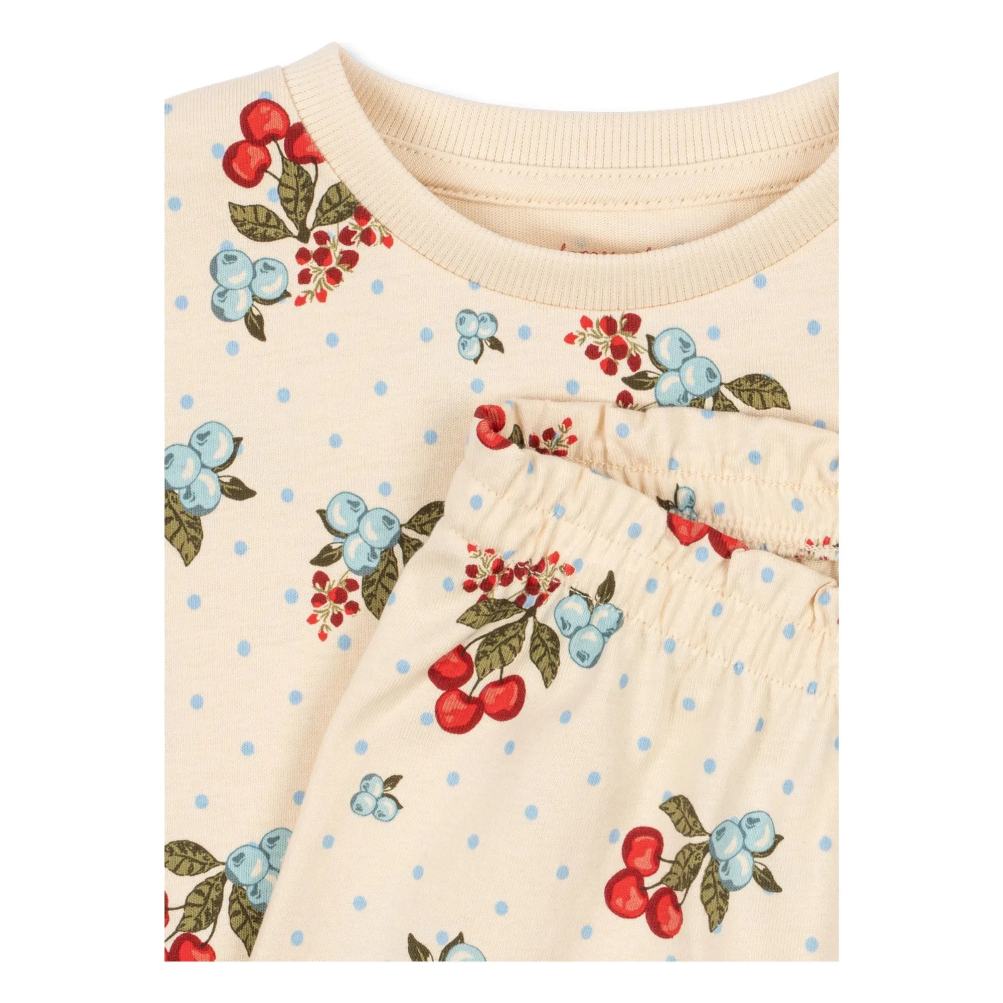 Konges Sløjd - Organic Cotton Cherry T-Shirt and Shorts Set | Ecru
