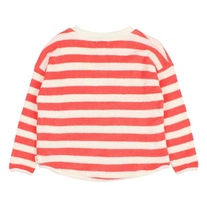 Búho - Striped Organic Cotton Sweatshirt | Red