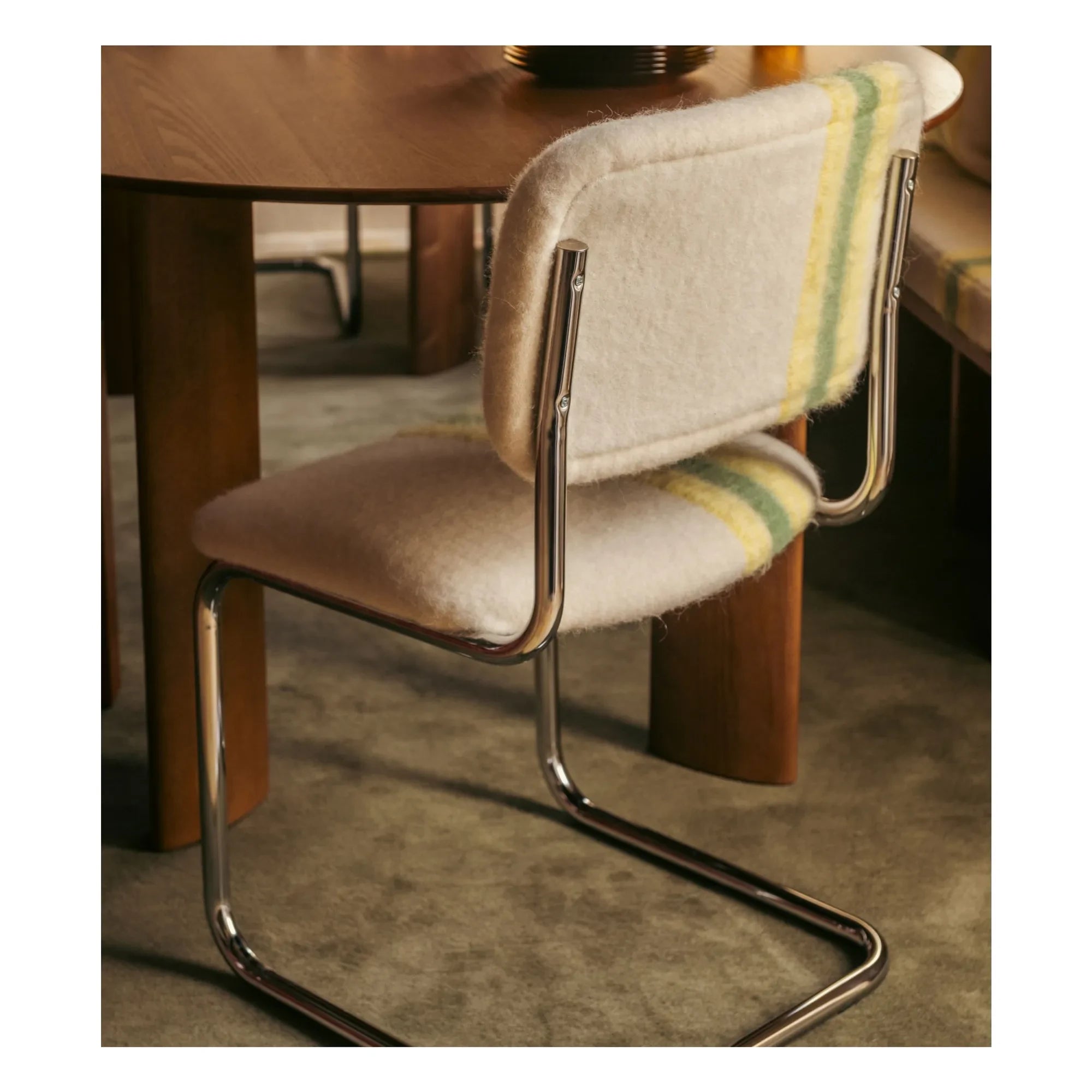 The Socialite Family - Classica chair in striped mohair fabric | Yellow