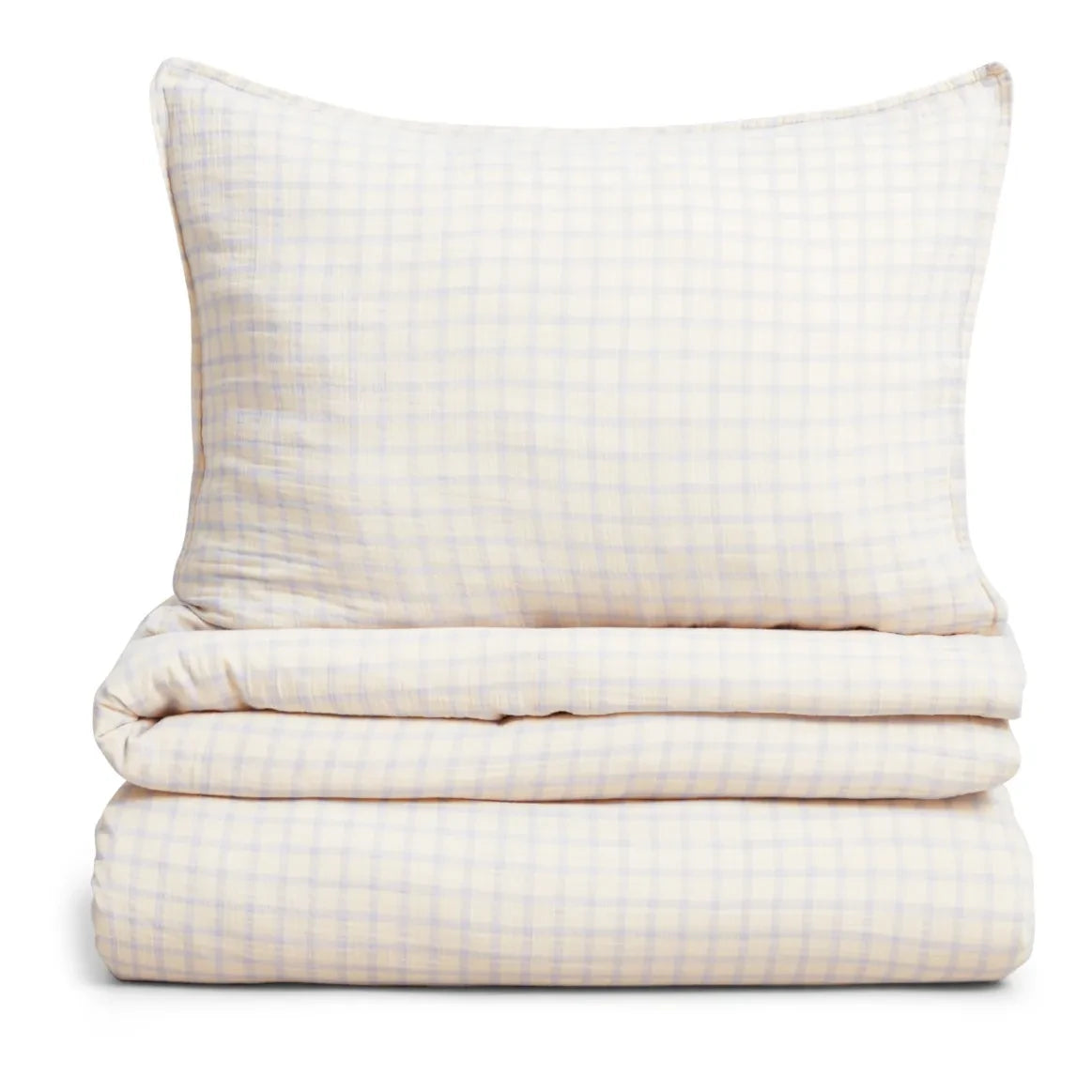 garbo&friends - Gingham Sky Duvet Cover Set | Light Blue