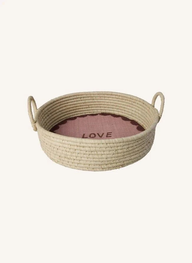 Rice - "Love" Raffia Storage Basket