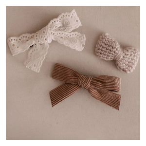 Gentil Coquelicot - Velvet Hair Clips - Set of 3 | Brown