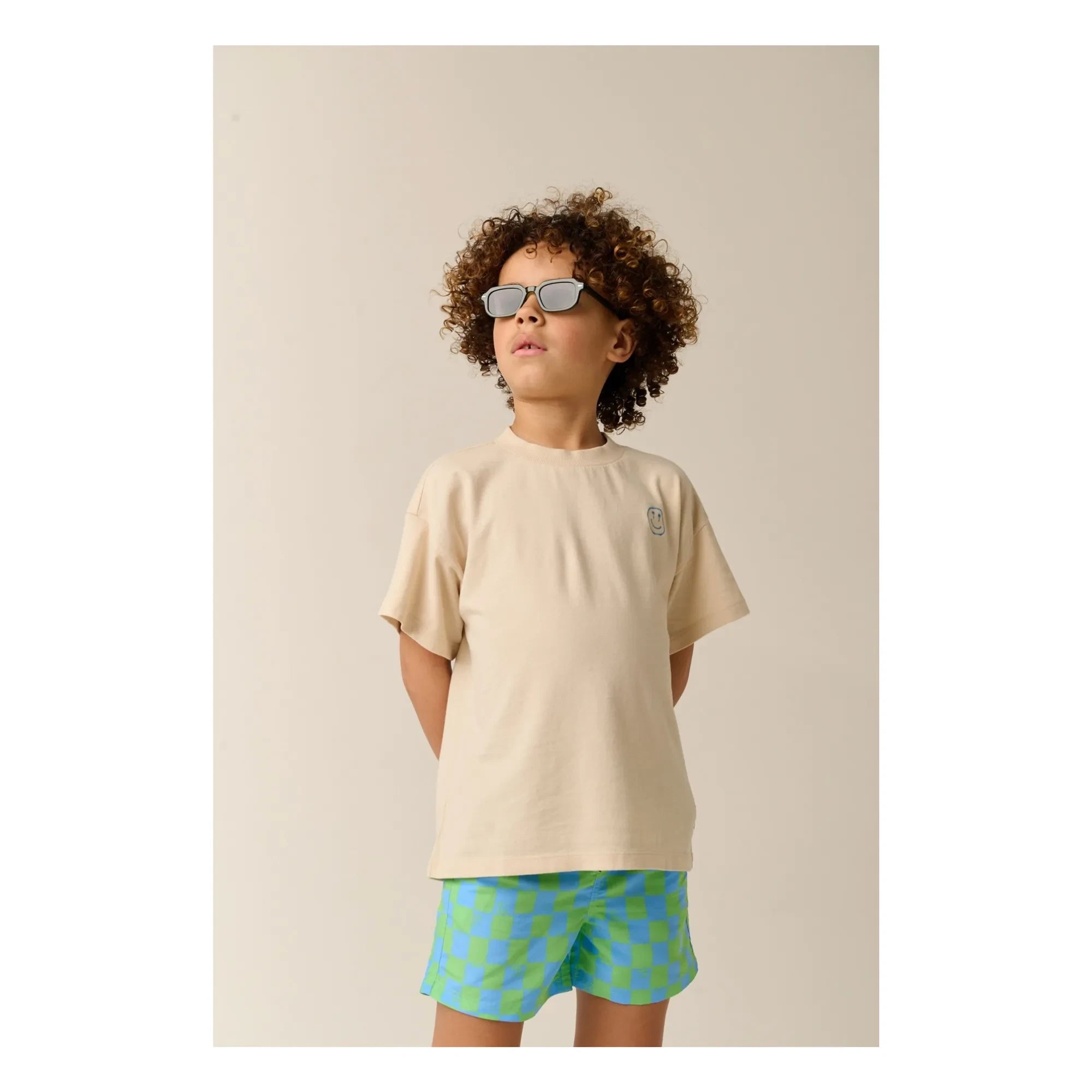 Tumble N'Dry - Manaus Check Recycled Fiber Swimsuit Shorts | Turquoise