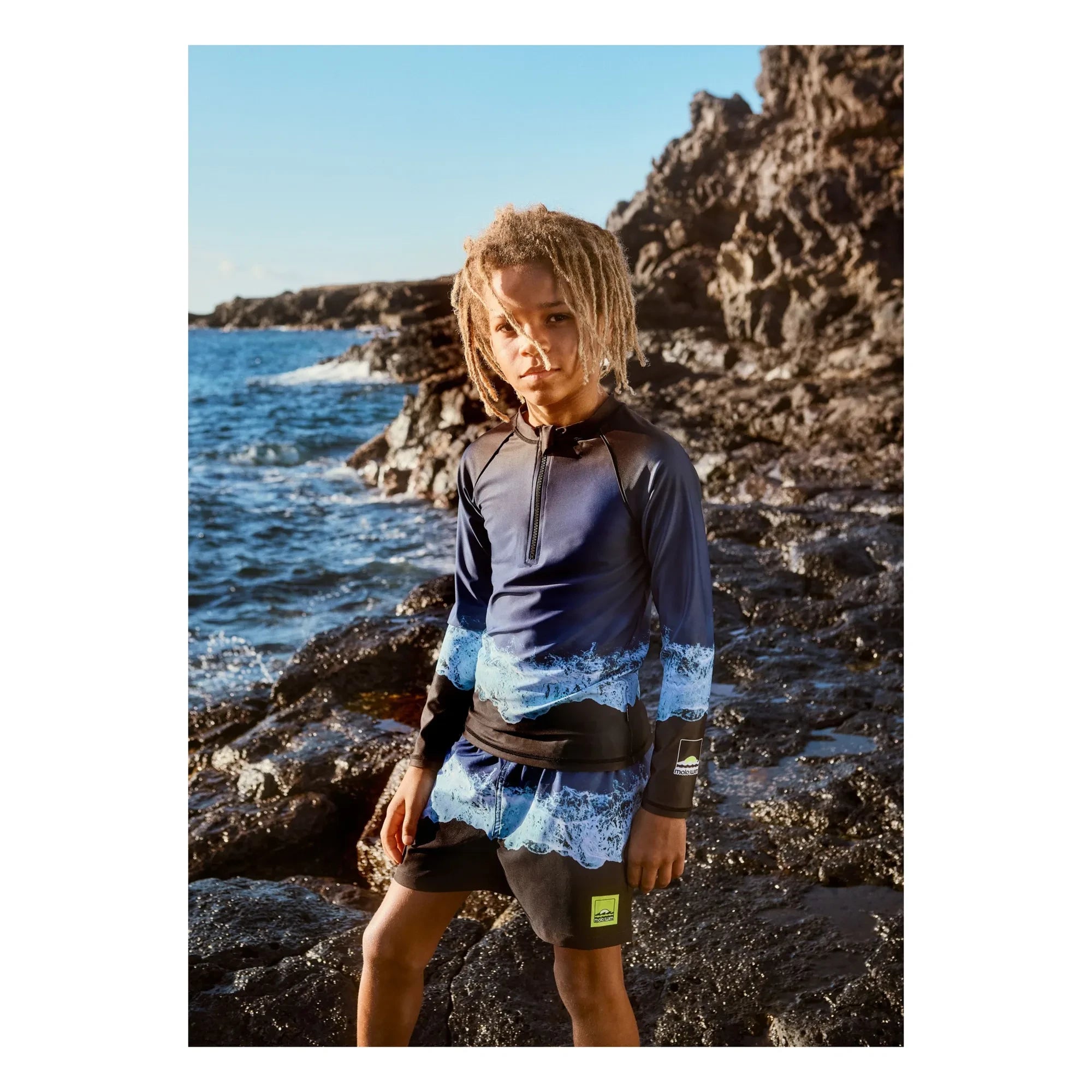 Molo - Noble Vagues UV-Protected T-Shirt Made from Recycled Fibers | Navy