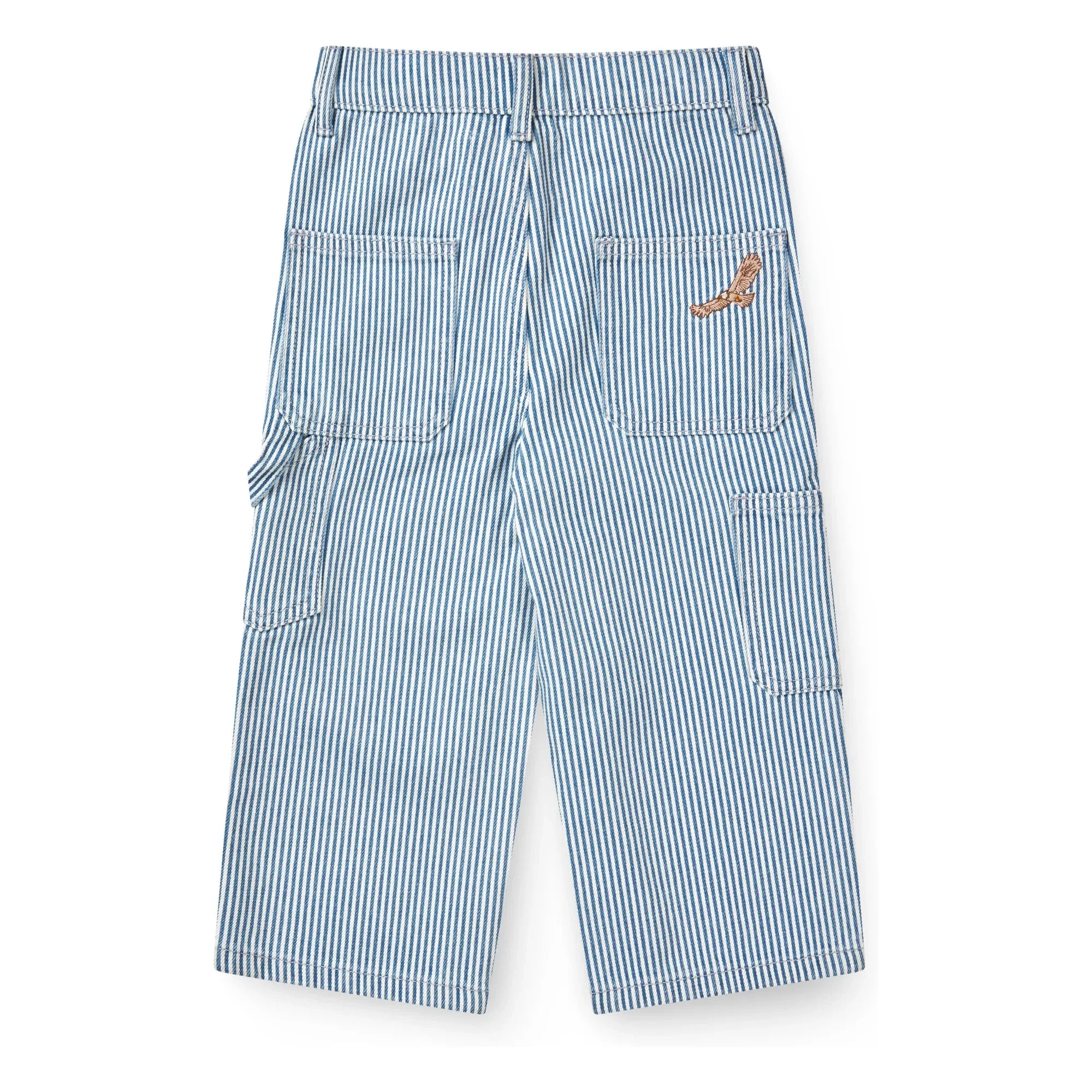 Copenhagen Colors - Striped Organic Cotton Gabardine Cargo Pants | Blue