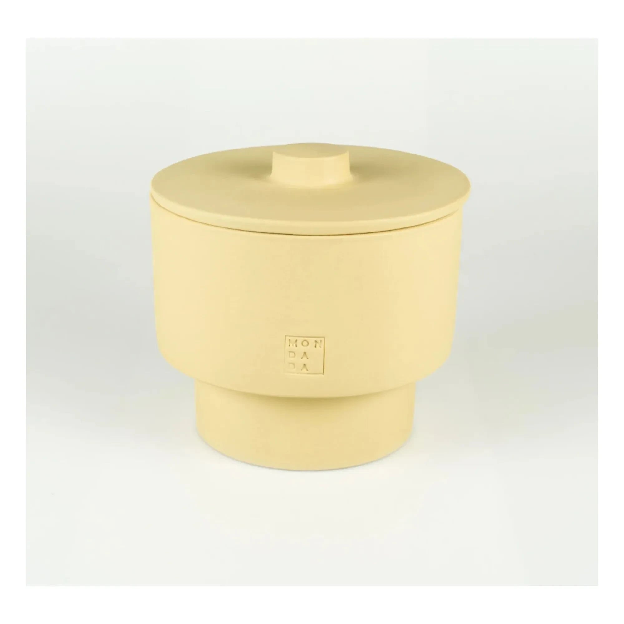 Mon Dada - June Sahara Three Outdoor Candle, Lid, Neutral Scent | Pale Yellow