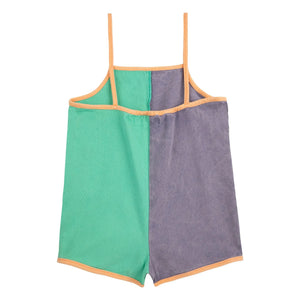 Bobo Choses - Color block recycled fiber romper shorts | Lavender