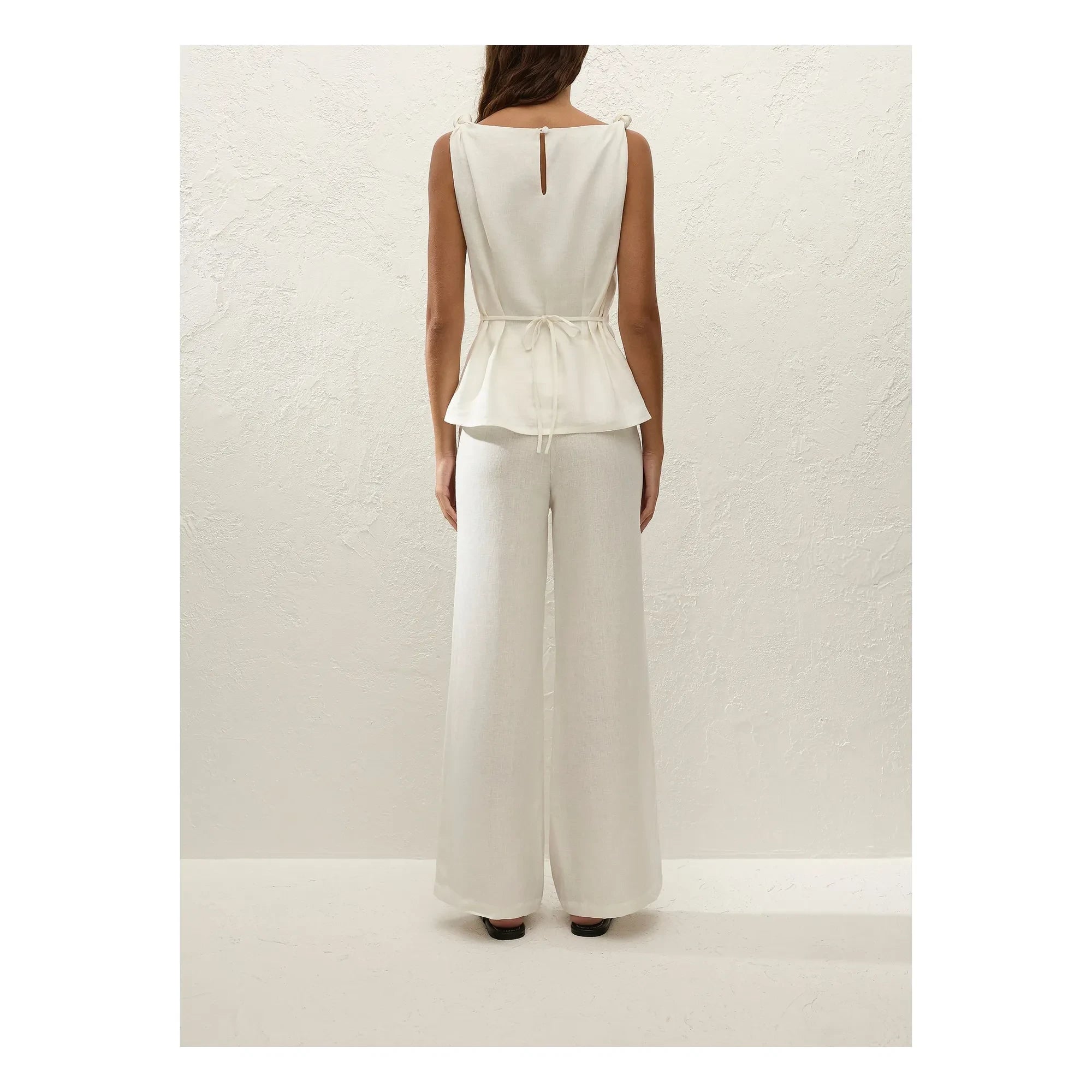 Faithfull the Brand - Ecru Top with Floral Linen