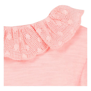 Bonton - Niris Baby Embroidered Collar T-Shirt | Powder Pink