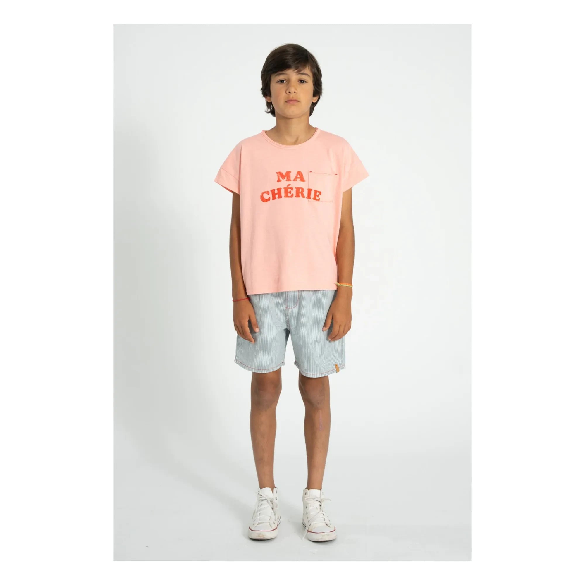 Piupiuchick - Striped Denim Shorts | Blue