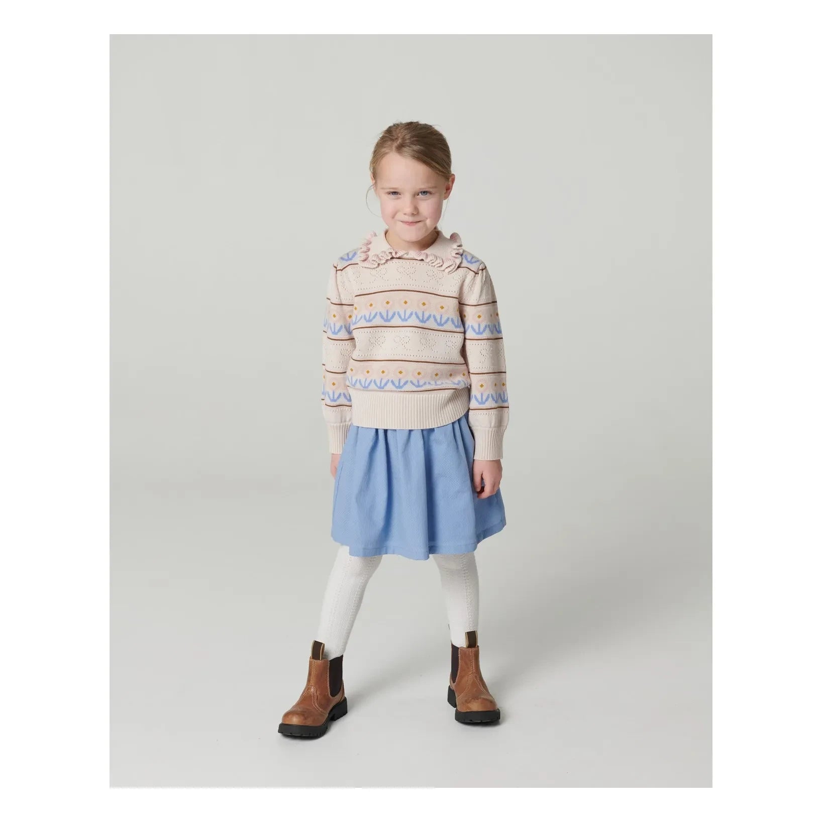 Copenhagen Colors - Organic Cotton Spanish Skirt | Light Blue