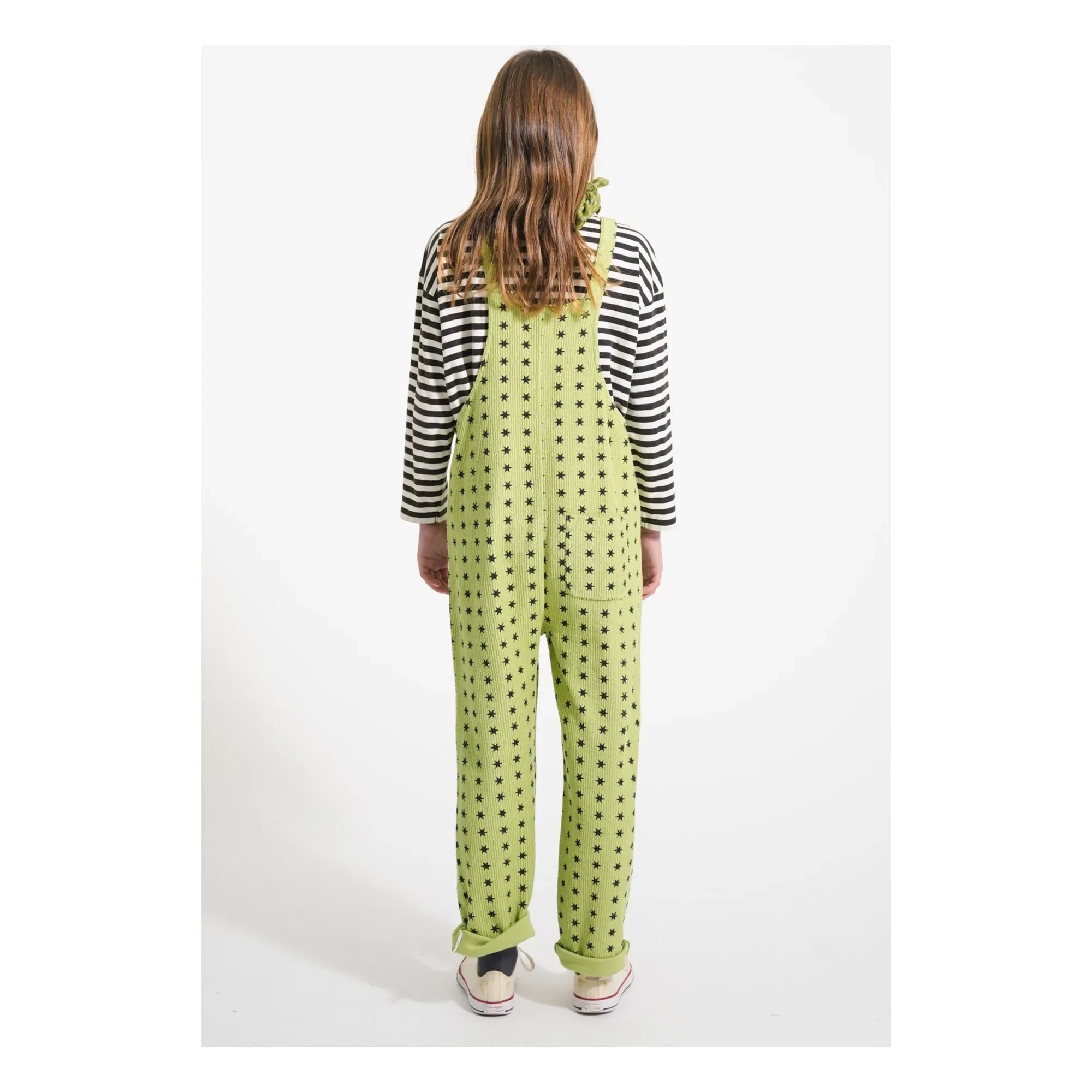 Piupiuchick - Fuzzy Organic Cotton Star Salopette | Green