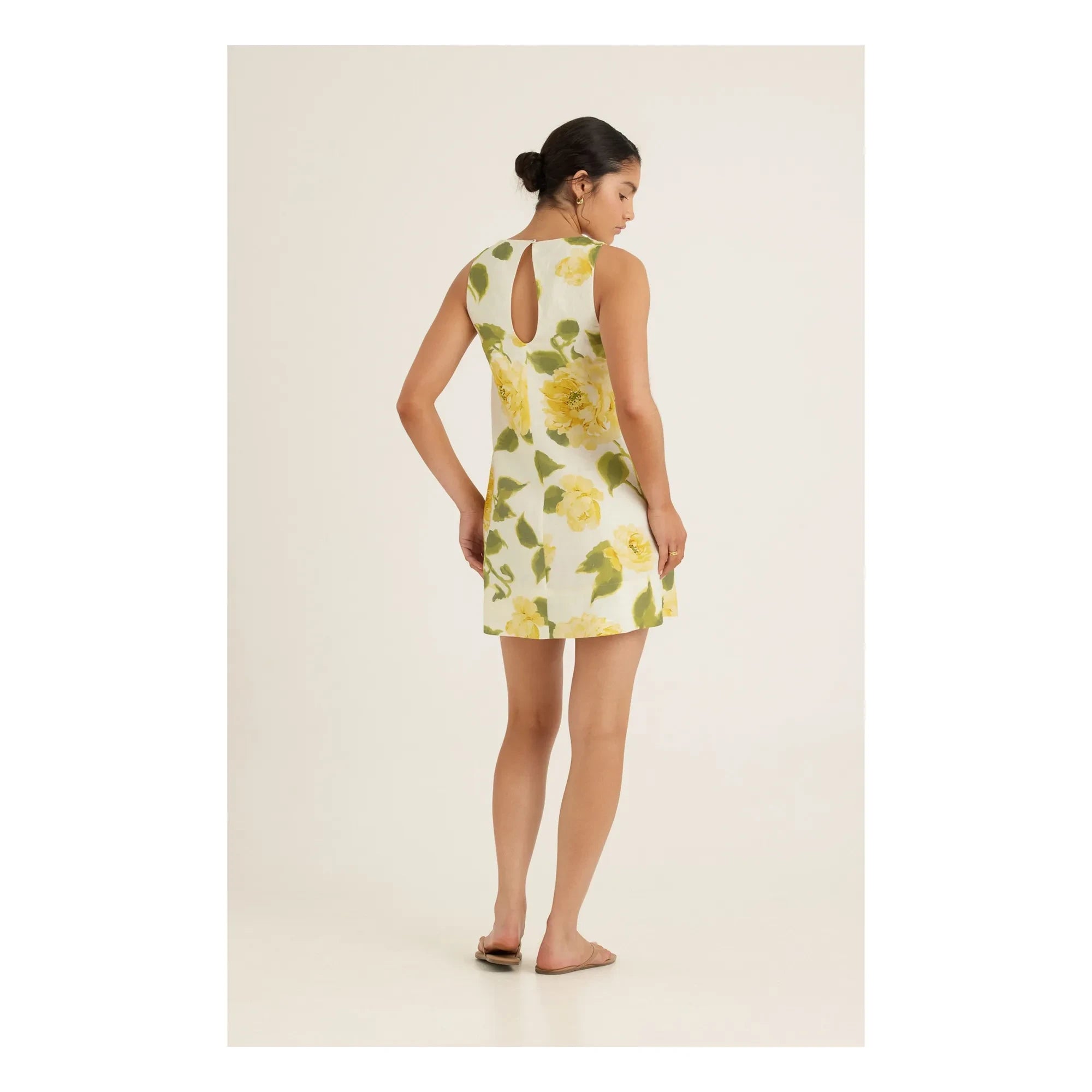 Peony - Linen Shift Dress | Yellow