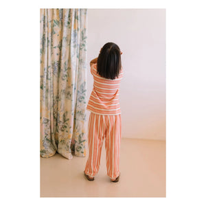 Studio Bohème - Basic Striped Organic Cotton T-Shirt | Pink