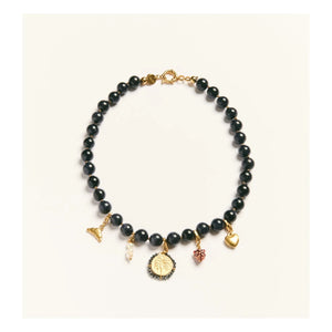 Palas - French Toast Necklace | Blue Black